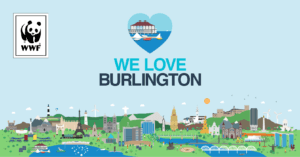 we love burlington postcard