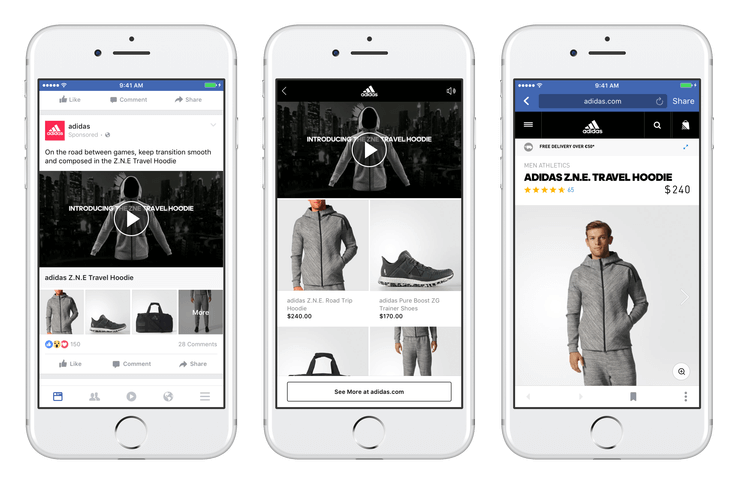 Addidas Facebook Collection Ads on iPhones