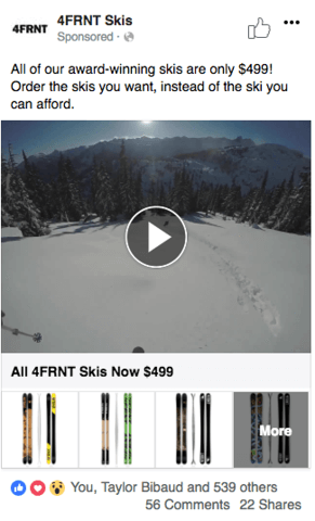 4FRNT Skis Facebook Collection Ad