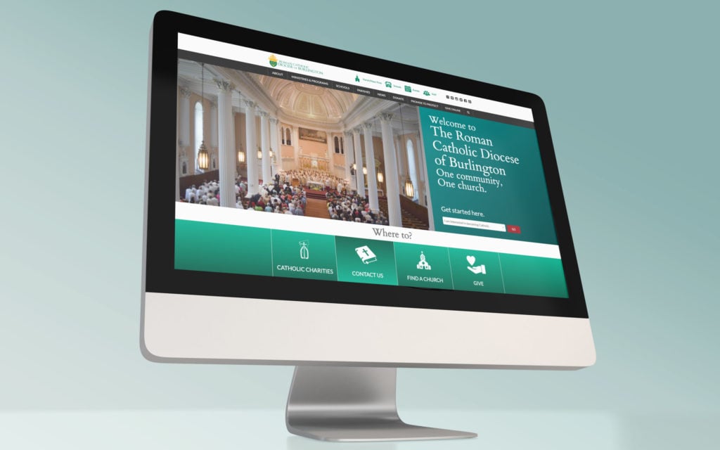 Vermont Catholic Website on desktop