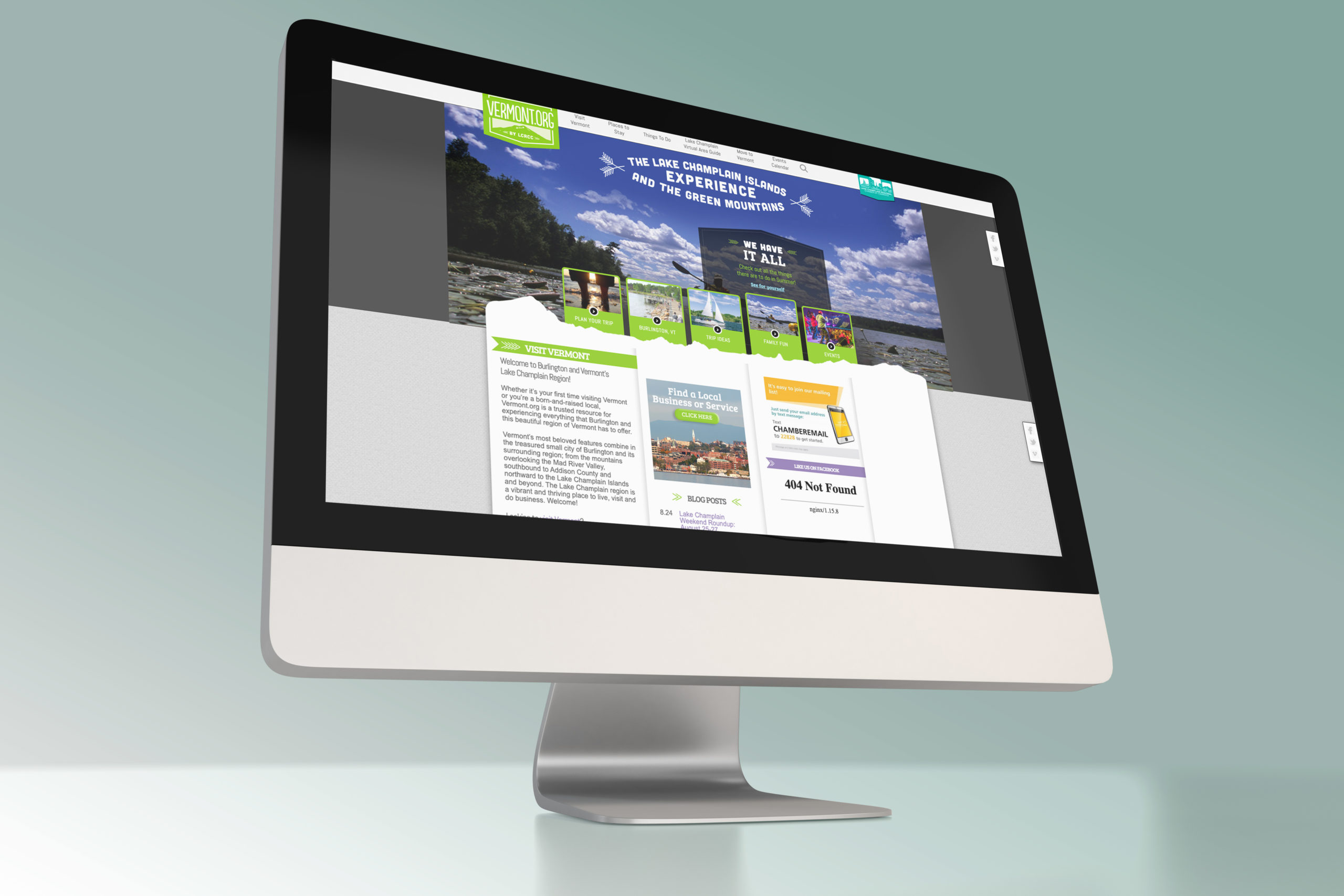 vermont.org's old website on desktop