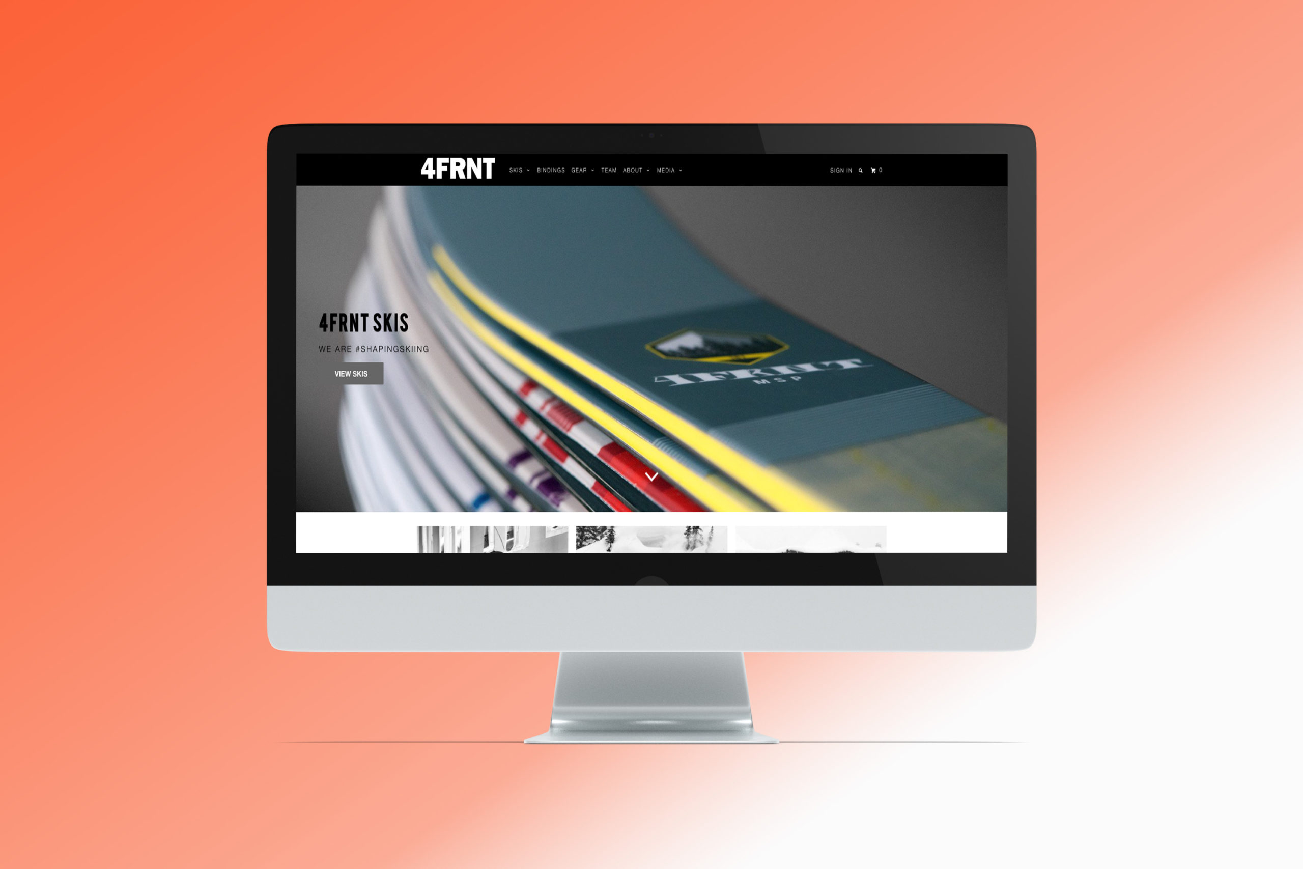 4FRNT homepage before redesign on a desktop