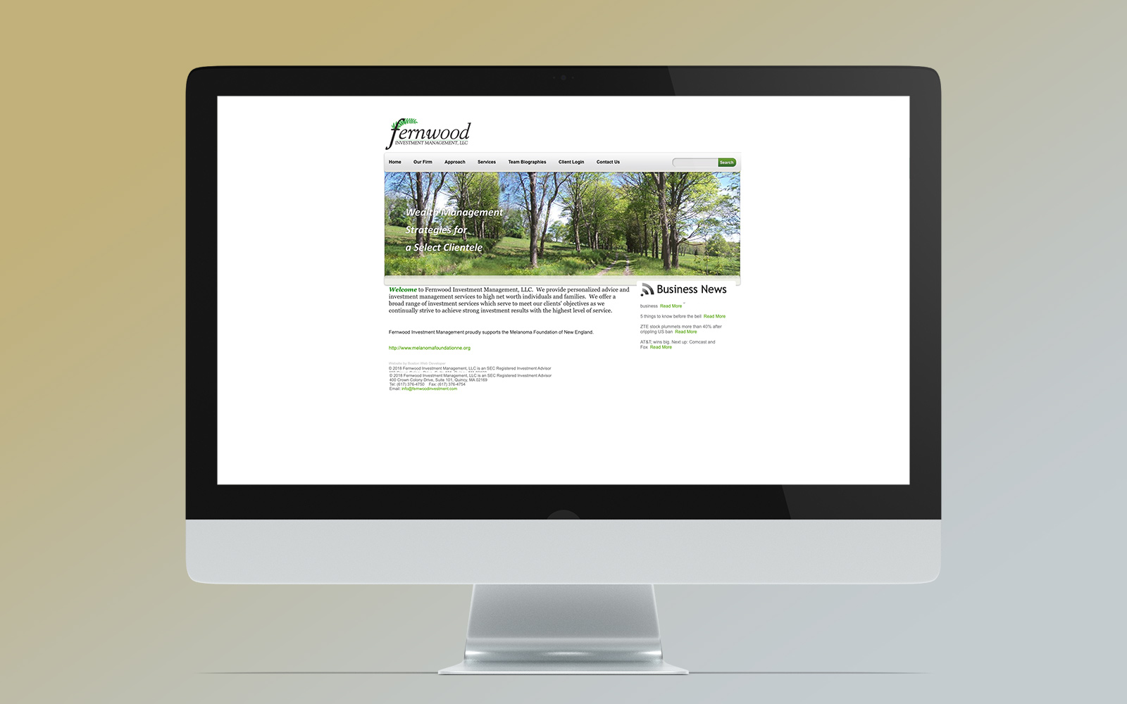 fernwood's old website on desktop