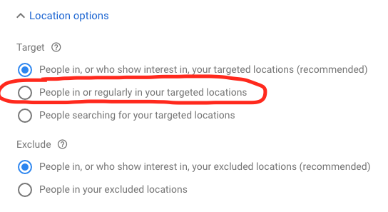 2019 Google Ads Advanced Location Targeting Options