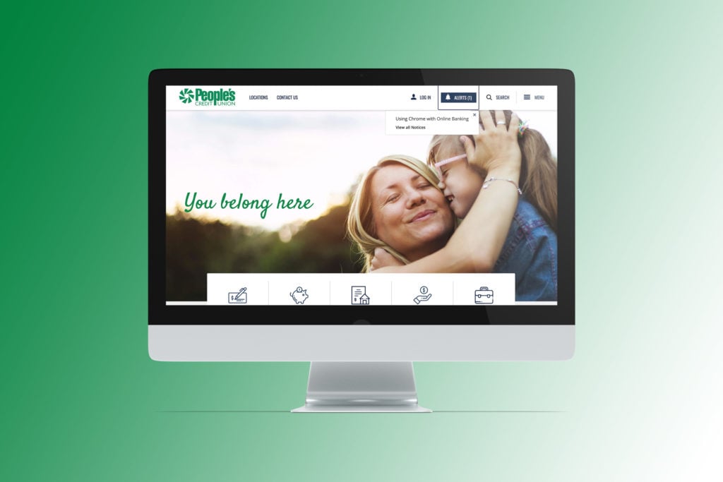 People's Credit Union homepage after redesign on desktop