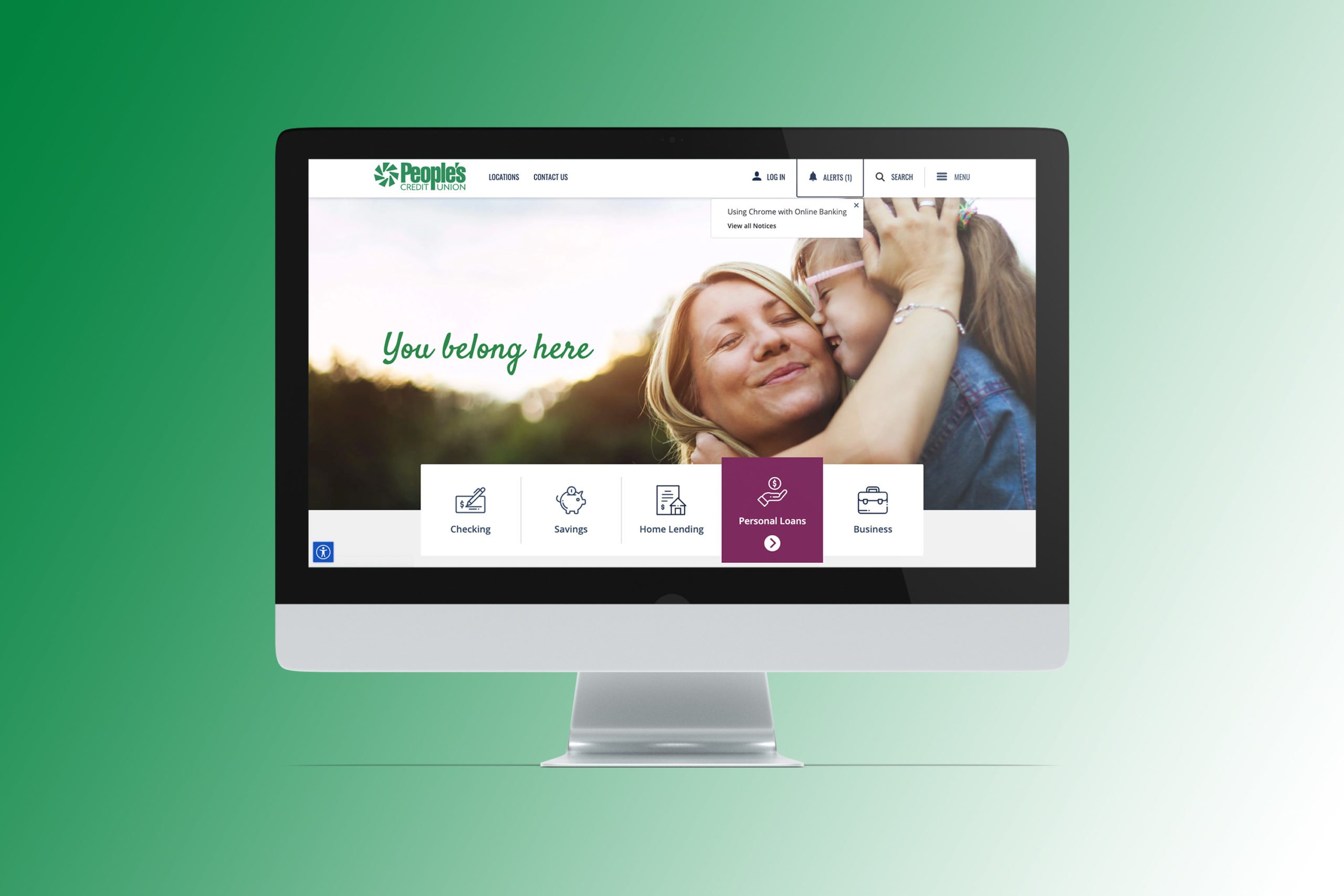 People's Credit Union homepage after redesign on desktop