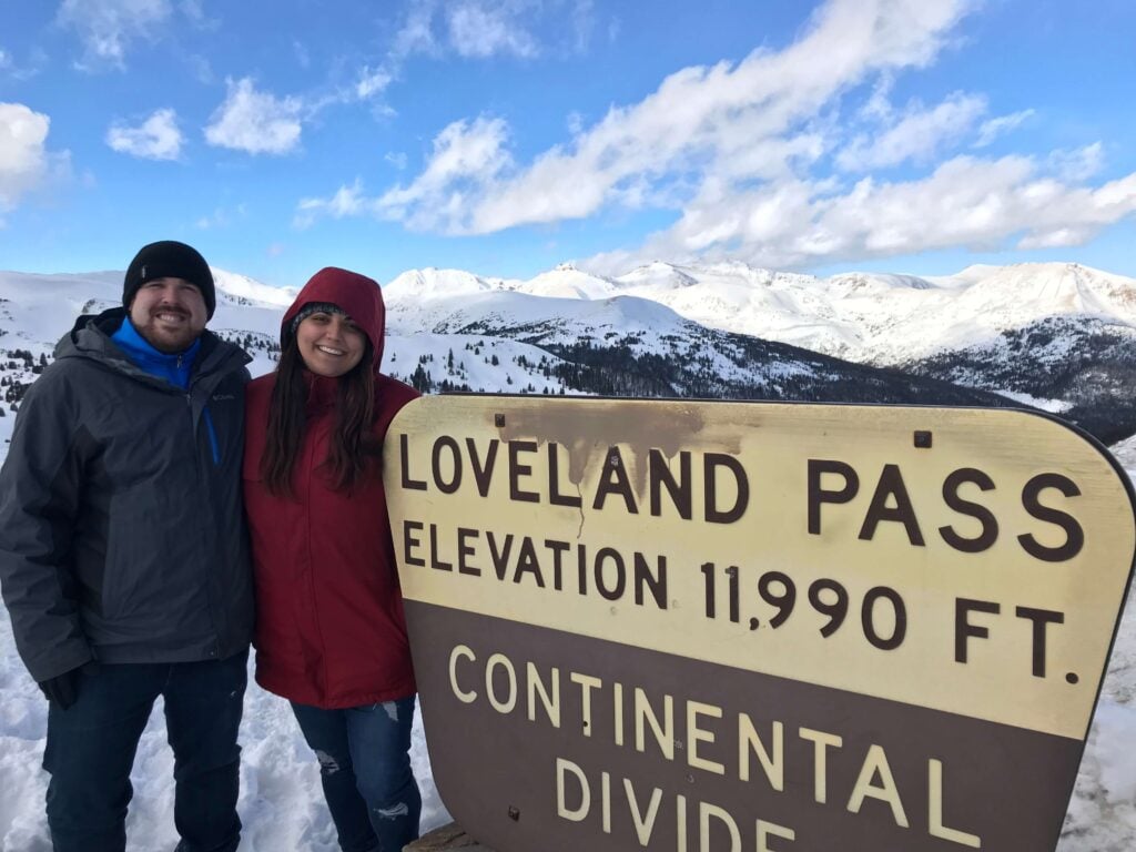 Photo of Eric and Emily at Loveland Pass