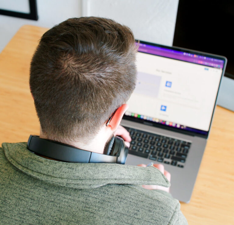 Web developer working on a customer's website