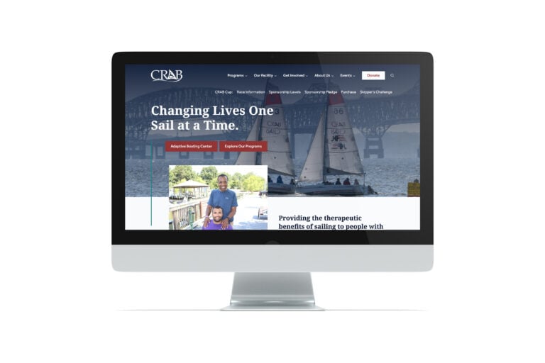 New CRAB homepage on desktop computer
