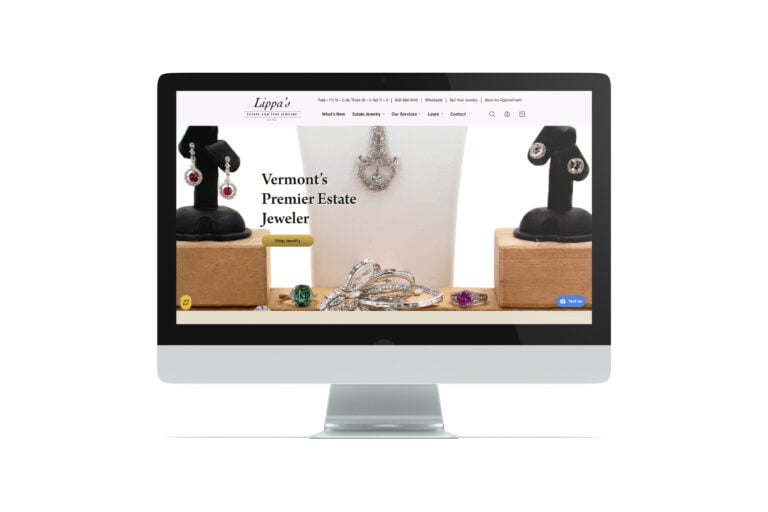 The new Lippa's Estate & Fine Jewelry website homepage on a desktop computer