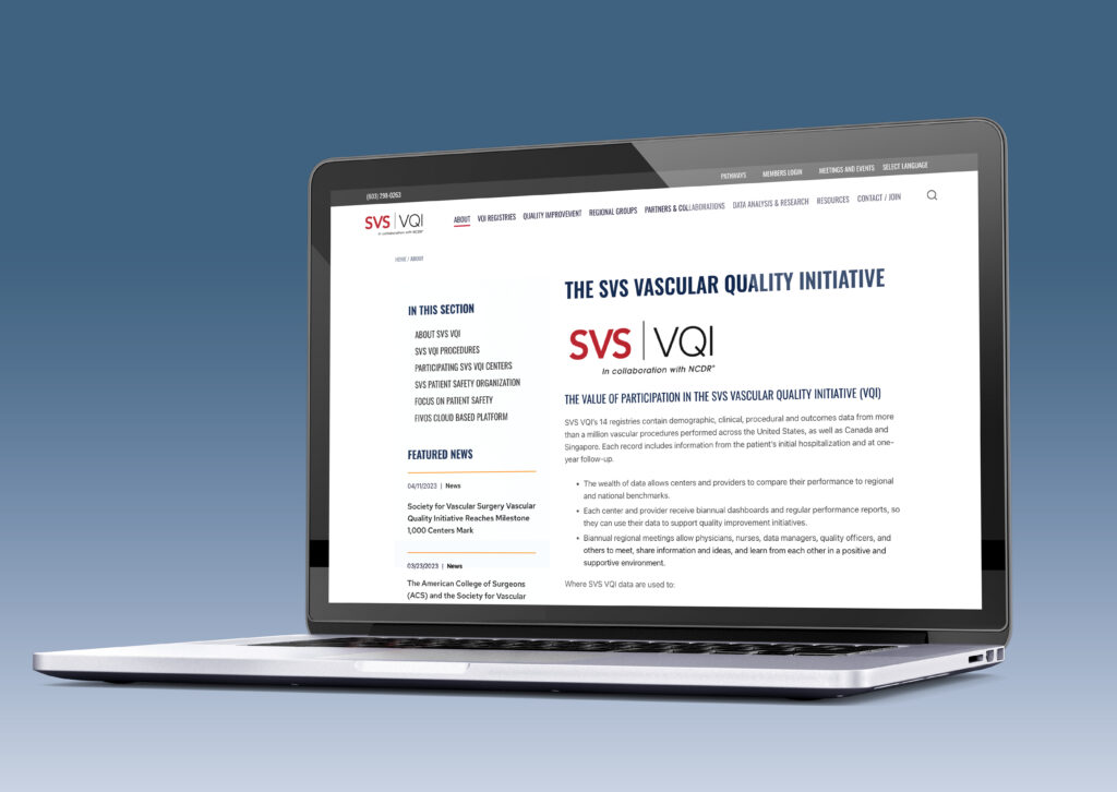The VQI website's About the VQI page on a laptop