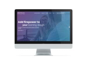 The new Artisan Learning homepage on a desktop computer