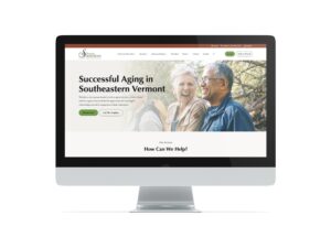 The new Senior Solutions homepage on a desktop computer