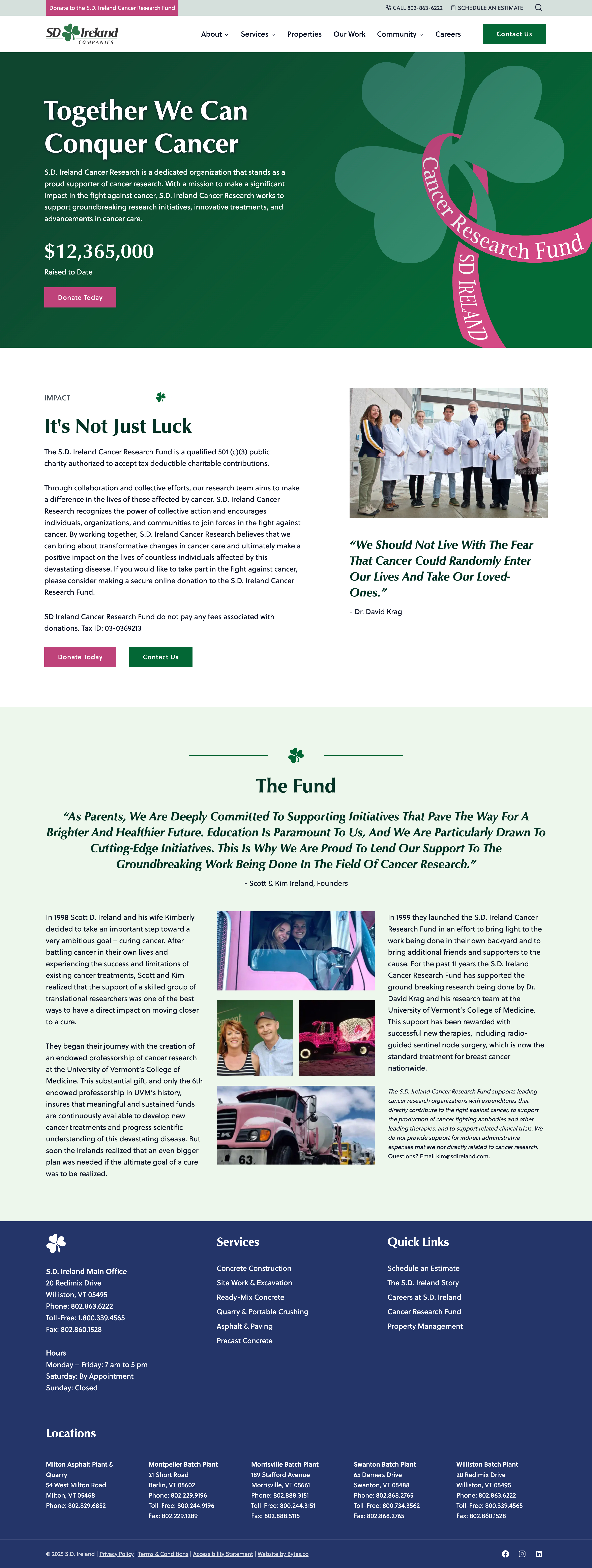 S.D. Ireland's Cancer Research page