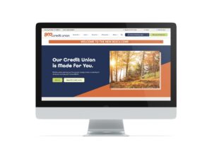 The new 802 Credit Union website on a desktop computer