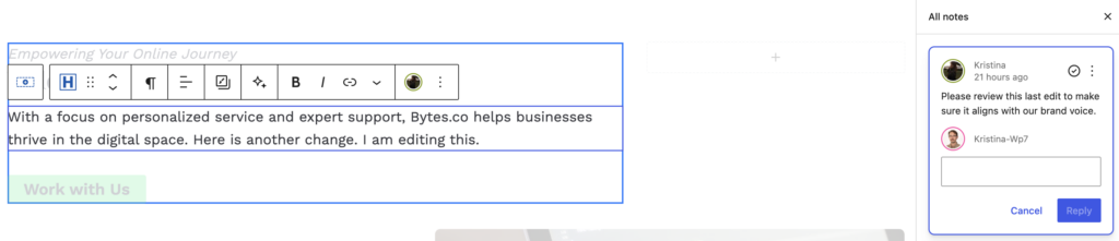 Notes and comments in WordPress 7