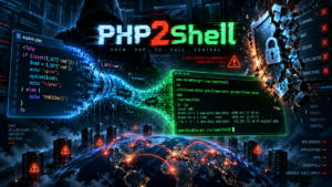 php2shell showing two terminal windows